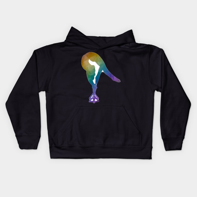 An Acrobat doing a one leg ring Kids Hoodie by artsyreader